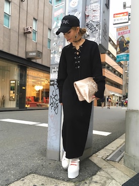 「CAT COPY（キャットコピー）のアイテム」を使った、hanae maruiさん（レディース・155cm）の秋コーディネート