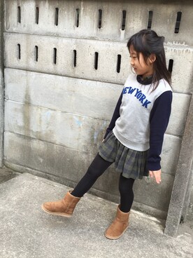 「アイテム（ブーツ）」を使った、Kana  Shiroyamaさん（キッズ・130cm）の冬コーディネート