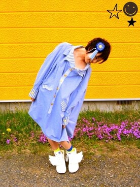 「adidas（アディダス）のアイテム名不明（スニーカー）」を使った、OKAYUさん（レディース・161cm）の夏コーディネート