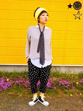 「banal chic bizarre（バナルシックビザール）のアイテム名不明（ヘアアクセサリー）」を使った、OKAYUさん（レディース・161cm）の夏コーディネート
