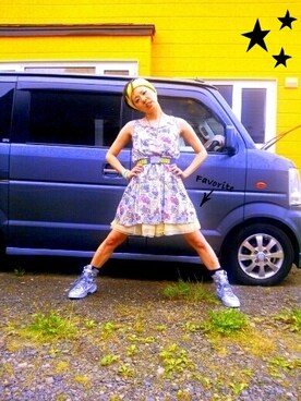 「no brand（ノーブランド）のアイテム名不明（ブーツ）」を使った、OKAYUさん（レディース・161cm）の夏コーディネート