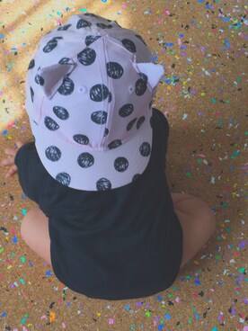 「アイテム（ロンパース、ブラック系）」を使った、suzizi.さん（キッズ・70cm）の夏コーディネート