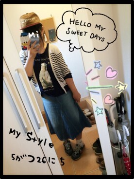 「ゆるカジ」｜「アイテム（キャップ）」を使った、なりみいさん（レディース・162cm）の春コーディネート