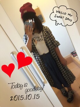 「Green Parks fuuwa（グリーンパークスフーワ）のアイテム（パンツ）」を使った、なりみいさん（レディース・162cm）の秋コーディネート