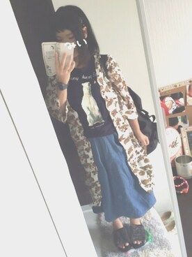 「Green Parks fuuwa（グリーンパークスフーワ）のアイテム（パンツ）」を使った、なりみいさん（レディース・162cm）の夏コーディネート