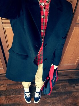 「Ralph Lauren」｜「アイテム（チェスターコート）」を使った、ななねぇさん（レディース・163cm）の秋コーディネート