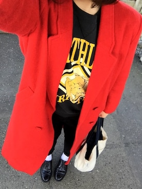 「アイテム（腕時計）」を使った、ななねぇさん（レディース・163cm）の冬コーディネート