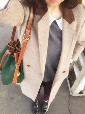 チェスターコートを使った 赤 緑 のレディース人気ファッションコーディネート Wear
