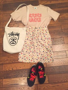 「Keith Haring（キース・ヘリング）のアイテム（トップス）」を使った、ななねぇさん（レディース・163cm）の春コーディネート