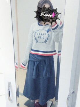 「スエット」｜「アイテム（モカシン/デッキシューズ）」を使った、sakurarayさん（レディース・156cm）の秋コーディネート