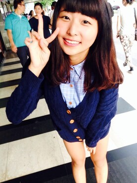 「アイテム（ピーコート）」を使った、Carolineさん（レディース・155cm・10代）の秋コーディネート