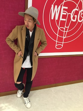 「WEGO（ウィゴー）のアイテム（ライダースジャケット）」を使った、黒野 弘亮さん（メンズ・170cm）の秋コーディネート