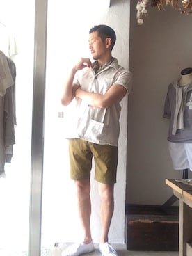 「アイテム（ストール/ショール）」を使った、orloさん（メンズ・178cm）の春コーディネート