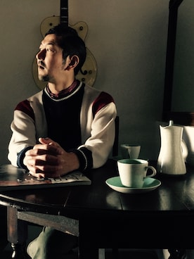 「アイテム（ストール/ショール）」を使った、orloさん（メンズ・178cm）の冬コーディネート