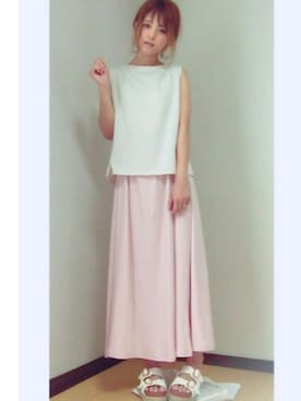 「ESPERANZA（エスペランサ）のアイテム（サンダル）」を使った、yunさん（レディース・153cm）の夏コーディネート
