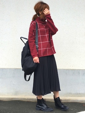 「DHOLIC（ディーホリック）のアイテム（バックパック/リュック）」を使った、yunさん（レディース・153cm）の秋コーディネート