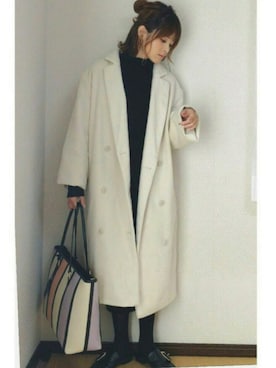 「EMODA（エモダ）のアイテム（その他アウター）」を使った、yunさん（レディース・153cm）の冬コーディネート