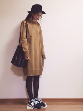 「HARE（ハレ）のアイテム（ピアス（両耳用））」を使った、eさん（レディース・160cm）の秋コーディネート