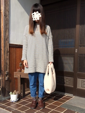 「prit（プリット）のアイテム（チュニック）」を使った、やぷさん（レディース・155cm）の秋コーディネート