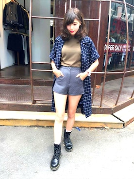 「Marjorie（マージョリー）のアイテム（ジャケット/アウター）」を使った、呂怡彣さん（レディース・160cm）の春コーディネート