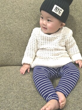「むすめコーデ」｜「アイテム（ニットキャップ/ビーニー）」を使った、ao&hina◡̈⃝︎⋆︎*さん（キッズ・70cm）の冬コーディネート
