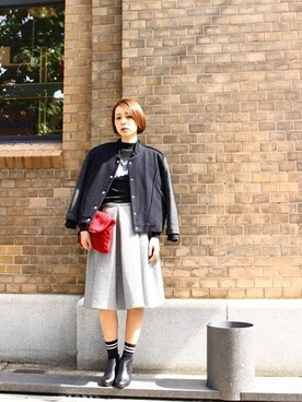 「made in HEAVEN（メイドインヘブン）のアイテム（ジャケット/アウター）」を使った、sayakaさん（レディース・158cm）の秋コーディネート