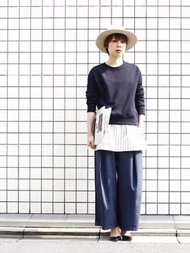 「スウェット×シャツ」｜sayakaさん（レディース・158cm）の冬コーディネート