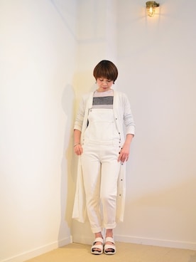 「made in HEAVEN（メイドインヘブン）のアイテム（オールインワン・サロペット）」を使った、sayakaさん（レディース・158cm）の春コーディネート