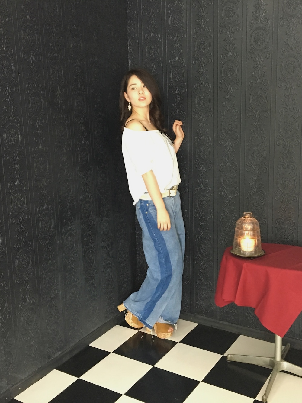 「大人カジュアル」｜「ANAPのアイテム（デニムパンツ、ホワイト系）」を使った、ゆかたろぉさん（レディース・164cm）の夏コーディネートの1枚目の写真