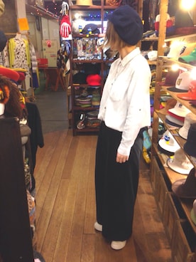 「アイテム（キャスケット）」を使った、佐藤。さん（レディース・152cm）の春コーディネート