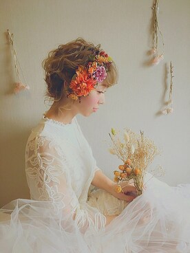 オレンジ系のアイテムを使った ウエディングドレス の人気ファッションコーディネート Wear