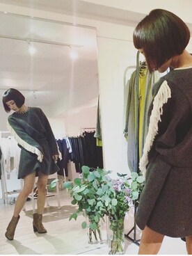「PONTI（ポンティ）のPONTI アンゴラニット（ニット/セーター、グレー系）」を使った、natsumiさん（レディース・161cm）の春コーディネート