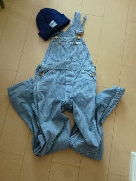 「ニットキャップ」｜「アイテム（オールインワン・サロペット）」を使った、carriere5800さん（キッズ・140cm）の秋コーディネート