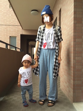 「RETRO GIRL（レトロガール）のアイテム（パンツ）」を使った、kairi★さん（キッズ・80cm）の夏コーディネート
