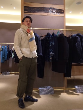 「45R（フォーティファイブアール）のアイテム（ダッフルコート）」を使った、Gamoriさん（メンズ・176cm）の秋コーディネート