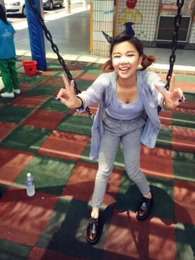 「アイテム（ピーコート）」を使った、633さん（レディース・154cm・10代）の夏コーディネート