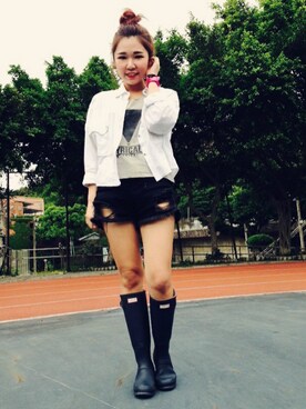 「アイテム（アナログ腕時計、ピンク系）」を使った、633さん（レディース・154cm）の春コーディネート