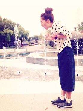 「アイテム（アナログ腕時計、ピンク系）」を使った、633さん（レディース・154cm）の夏コーディネート