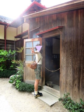 「DHOLIC（ディーホリック）のアイテム（ニット/セーター、ベージュ系）」を使った、fuさん（レディース・163cm）の春コーディネート