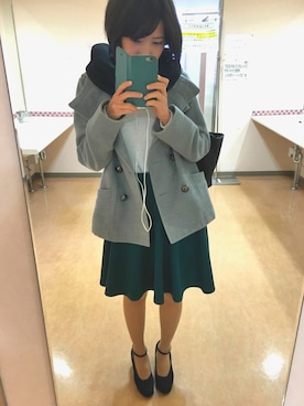 「SPINNS(スピンズ)のアイテム(ストール/ショール)」を使った、まなさん(レディース・155cm)の秋コーディネート