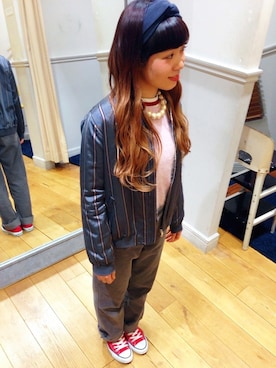 「So 1:1（ソウワンバイワン）のアイテム（ブルゾン）」を使った、つなしまあゆみさん（レディース・153cm）の冬コーディネート