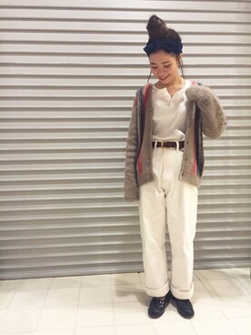 「Nepenthes×Tricker's（ネペンテス×トリッカーズ）のアイテム」を使った、つなしまあゆみさん（レディース・153cm）の秋コーディネート