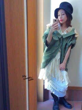 「tricot COMME des GARCONS（トリココムデギャルソン）のアイテム（ブーツ）」を使った、hana子さん（レディース・156cm）の秋コーディネート