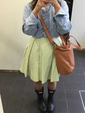 「アイテム（トートバッグ、オレンジ系）」を使った、あきこさん（レディース・151cm）の夏コーディネート