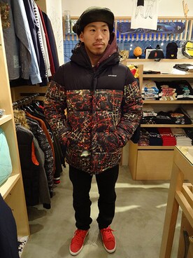 「APPLEBUM」｜「アイテム（ハンチング/ベレー帽）」を使った、ブラックストアさん（メンズ・170cm）の冬コーディネート