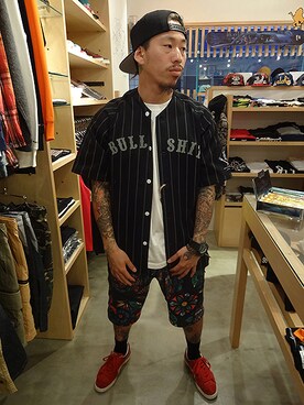 「 Baseball Shirt」｜ブラックストアさん（メンズ・170cm）の夏コーディネート