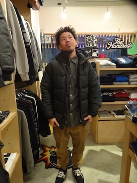 「APPLEBUM」｜「アイテム（ダウンジャケット/コート）」を使った、ブラックストアさん（メンズ・170cm）の秋コーディネート