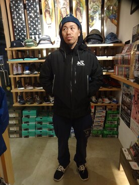 「Back Channel（バックチャンネル）のアイテム（ナイロンジャケット）」を使った、ブラックストアさん（メンズ・170cm）の秋コーディネート