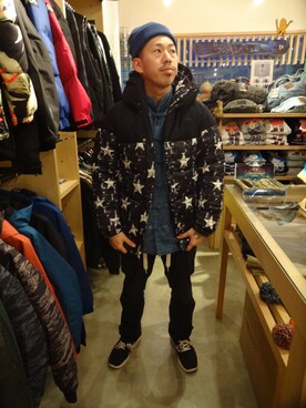 「APPLEBUM」｜「アイテム（ダウンジャケット/コート）」を使った、ブラックストアさん（メンズ・170cm）の冬コーディネート