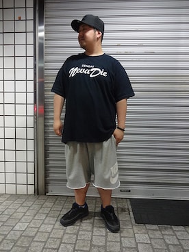 「cassettepunch.（カセットパンチ）のアイテム（トップス）」を使った、ブラックストアさん（メンズ・167cm）の夏コーディネート